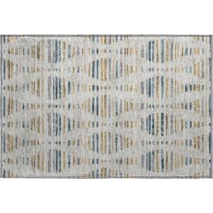 Mayfield Premium Machine Washable Abstract AMF2027 Linen 2 ft. x 3 ft. Accent Rug