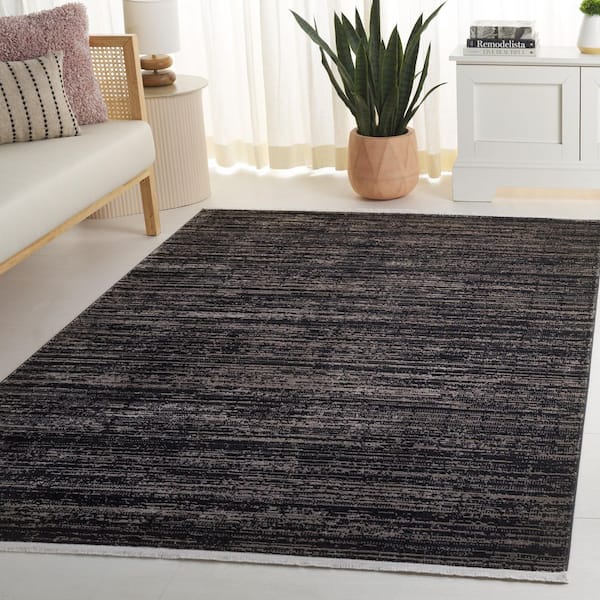 Mila 8 ft. x 10 ft. Brown/Black Distressed Abstract Area Rug