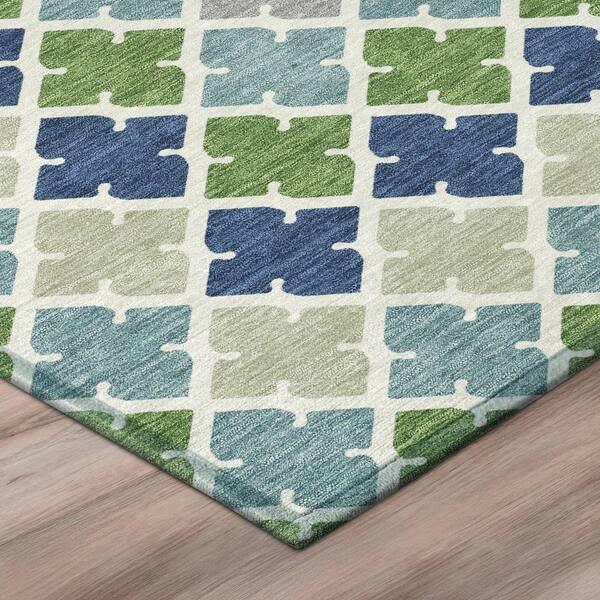 Chantille Machine Washable Indoor/Outdoor Abstract ACN2997 Green 3 ft. x 4 ft. Area Rug