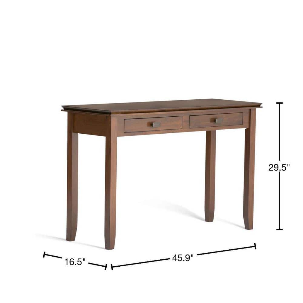 Artisan Transitional Solid Wood Console Table with Storage in Russet Brown