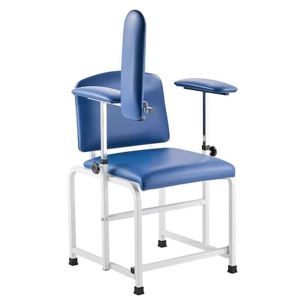 Phlebotomy Chair, 400LBS. Capacity Blood Draw Chair with Adjustable Armrests & Flip Arm, Padded PVC Seat for Clinics