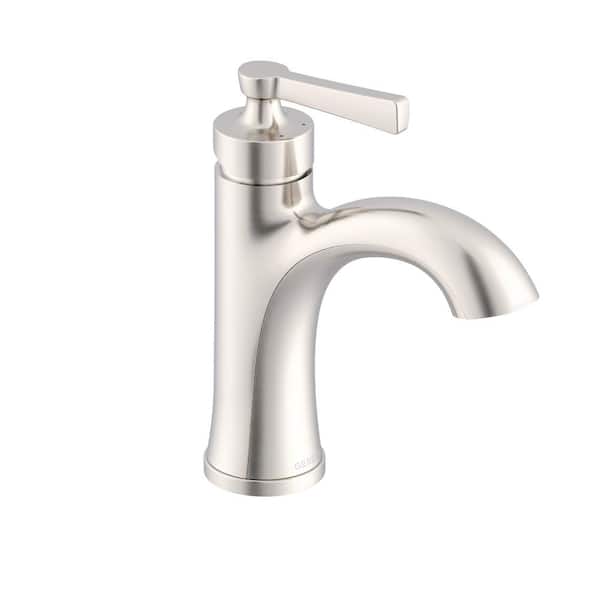 Gerber Northerly Single Handle Single Hole Bathroom Faucet with Deckplate Included and Touch Down Drain in Brushed Nickel