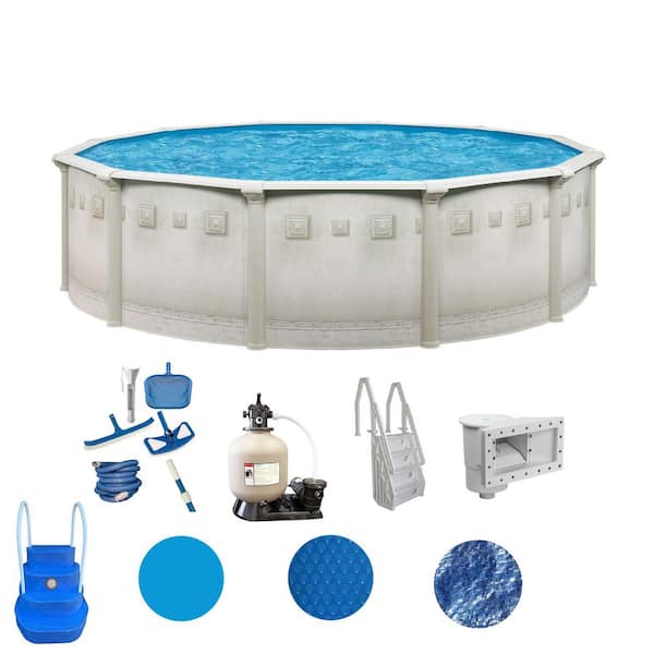 Palisades 27 ft. Round 52 in. Deep Above Ground Hard Sided Deluxe Pool Package