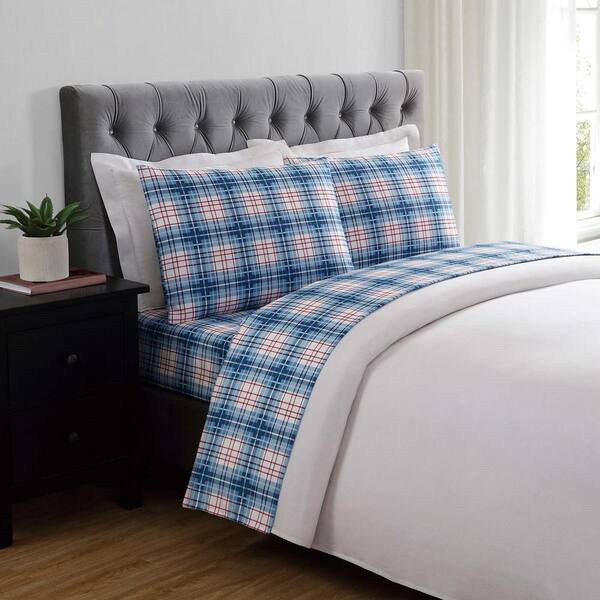 Truly Soft Everyday Printed Nautical Plaid Twin Sheet Set