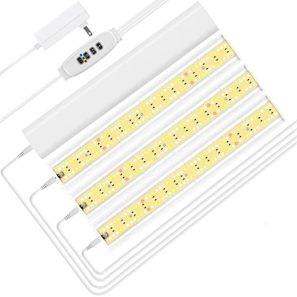 10W Full Spectrum LED Grow Light Strip with Auto On/Off Timer, 10-Dimmable Brightness, 4-Switch Modes (4-Pack)