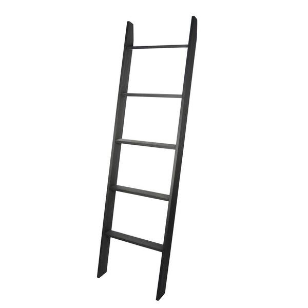 BrandtWorks Lucus 72 in. Ebony Wooden Decorative Blanket Ladder 202L