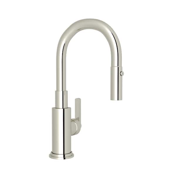 Lombardia Kitchen Single-Handle Bar Faucet in Polished Nickel