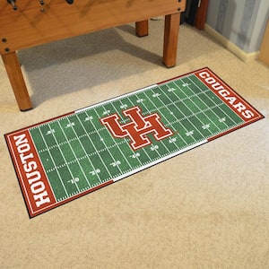 NCAA University of Houston 2.5 ft. x 6 ft. Football Field Runner Rug