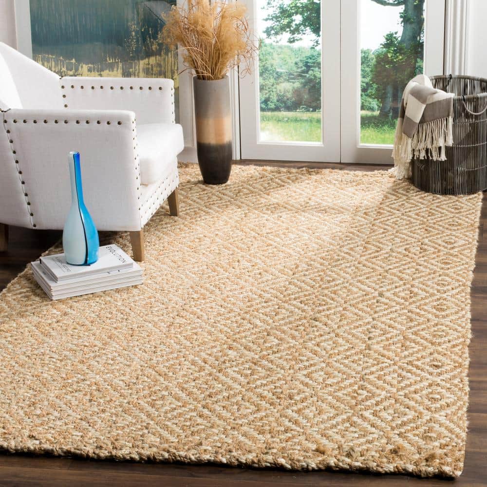 Hand-Knotted Coastal Ivory & Natural Jute 6' x 9' Area Rug
