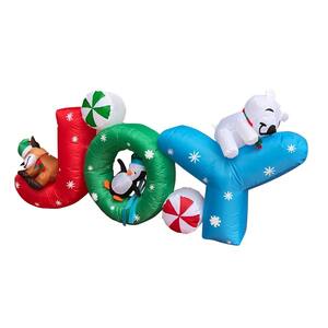 6 ft. x 2.6 ft. Inflatable Wide Word Joy with LED Lights