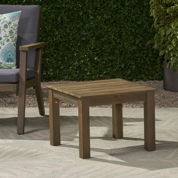 栃の木sidetable Grey Wood Outdoor Side End Table. XT-66469.00GRY - The Home