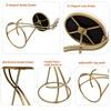 Diagram showing various metal frame styles for a bar stool.
