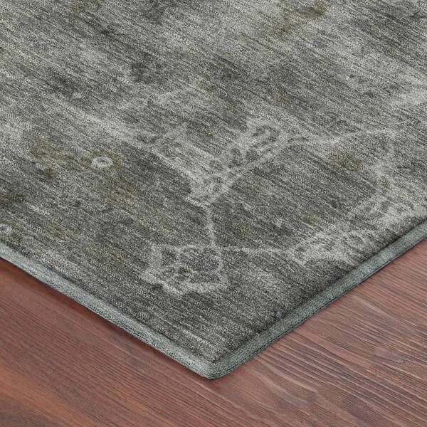 Mayfield Premium Machine Washable Abstract AMF2298 Pewter 10 ft. x 14 ft. Area Rug