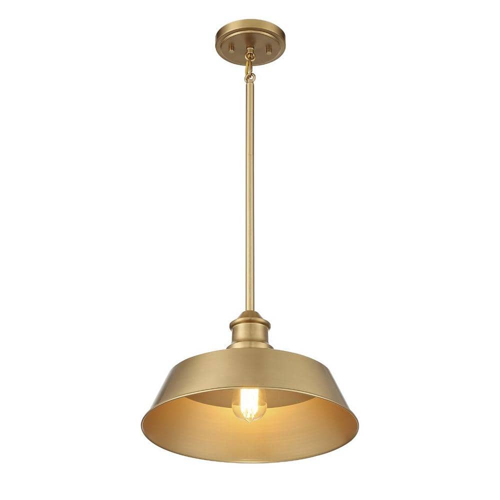 Vintage Industrial Brass Bowl 1-Light Pendant