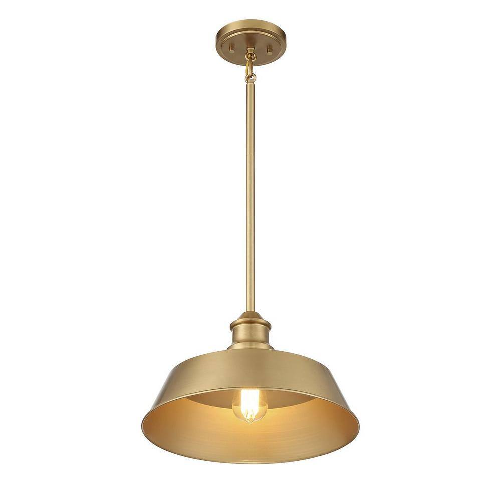 Vintage Industrial Brass Bowl 1-Light Pendant