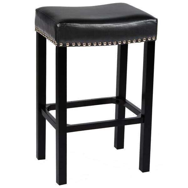 Armen Living Halprin 26 in. Black Backless Counter Stool