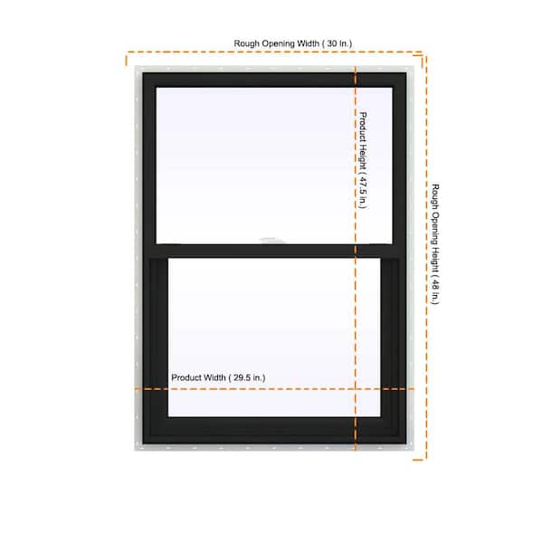 JELD-WEN 30 in. x 48 in. V-2500 Series Bronze FiniShield Vinyl