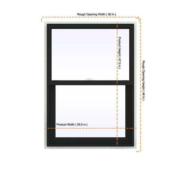 JELD-WEN 30 in. x 48 in. V-2500 Series Bronze FiniShield Vinyl