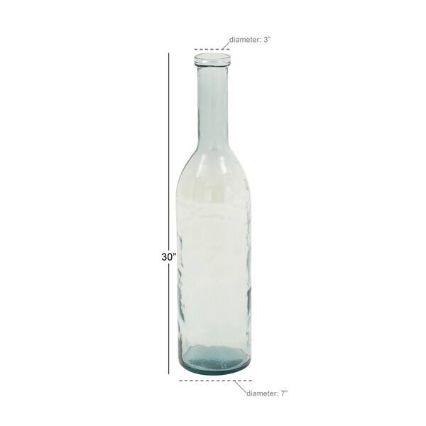 Download Litton Lane 30 In Glass Bottle Decorative Vase In Clear Finish 18218 The Home Depot