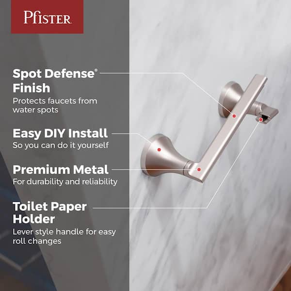 Vedra Wall Mount Double Post Pivot Toilet Paper Holder in Spot Defense Brushed Nickel