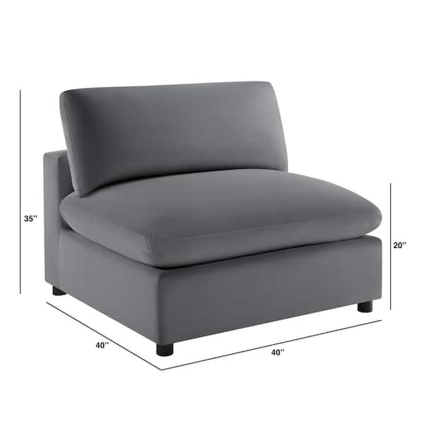 Casella Charcoal Performance Fabric Slipper Chair 94003-26-AC