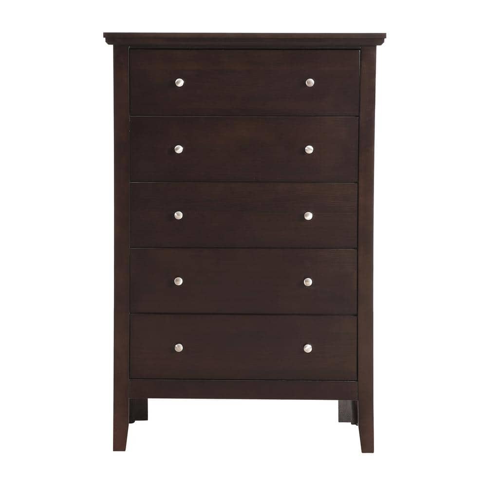 AndMakers Primo 5-Drawer Espresso Chest of Drawers (32 in. L x 16 in. W x 48 in. H), Brown -  PF-G1300-CH
