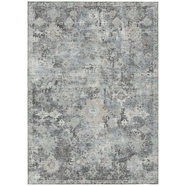 Chantille Machine Washable Indoor/Outdoor Abstract ACN3116 Gray 5 ft. x 7 ft. 6 in. Area Rug