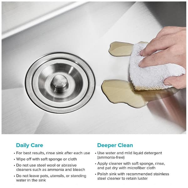 LORDEAR 21 in.W x 18 in. D x 12 in. H Stainless Steel Undermount Single Bowl Laundry/Utility Sink with Accessories