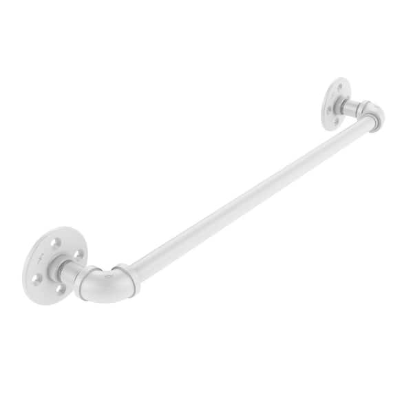 Allied Brass Pipeline Collection 18 in. Wall Mounted Single Towel Bar in Matte White