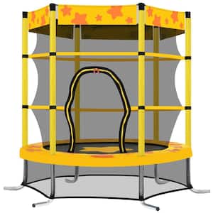 55 in. Kids Trampoline with Safety Enclosure Net, 4.5 ft. Outdoor