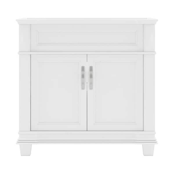 Virtu USA Victoria 36 in. W x 22 in. D x 34 in. H Single Sink Bath Vanity Cabinet without Top in White