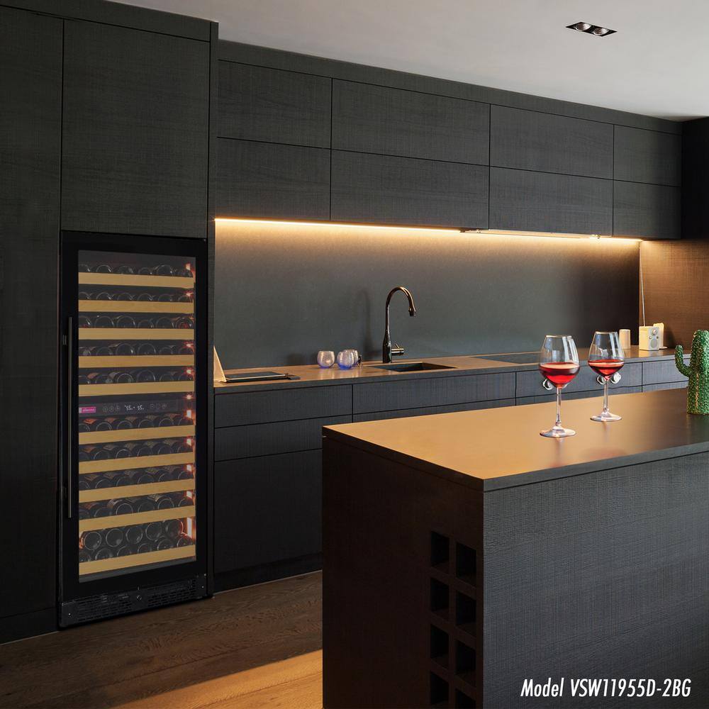 Black Glass Single Zone 119 Bottle Wine Refrigerator