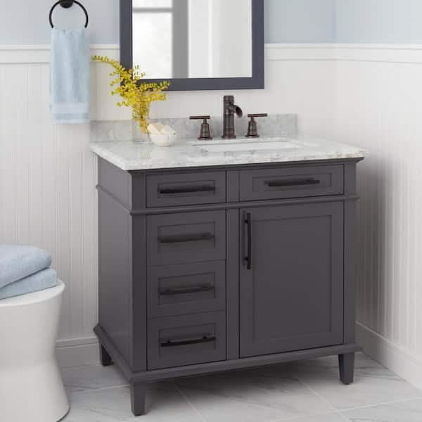 Bamboo 8 in. Widespread Double-Handle Low-Arc Bathroom Faucet in Bronze