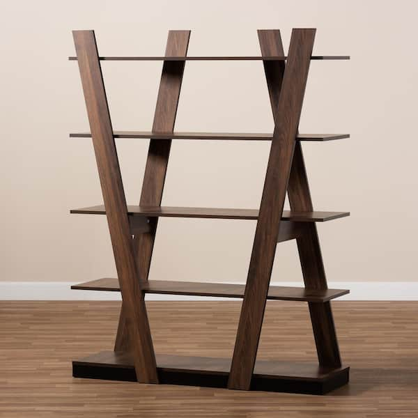 Baxton Studio Michio Walnut Etagere Bookcase 168 10767 HD The