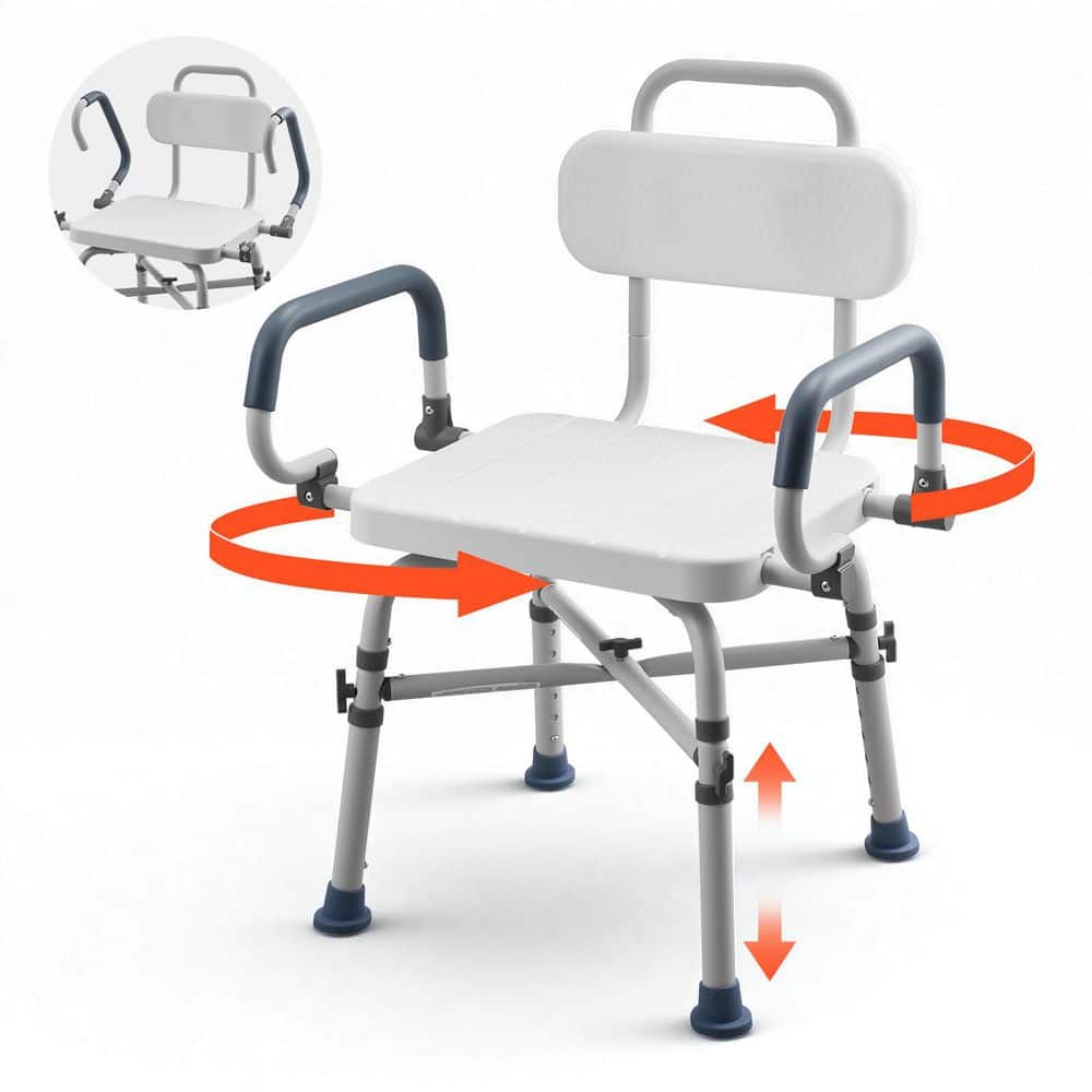 20.5 in. W Freestanding Tub Transfer Bench with Arms and Back in White, Adjustable Height, Supports up to 500 lbs. price history on PriceWatchPro