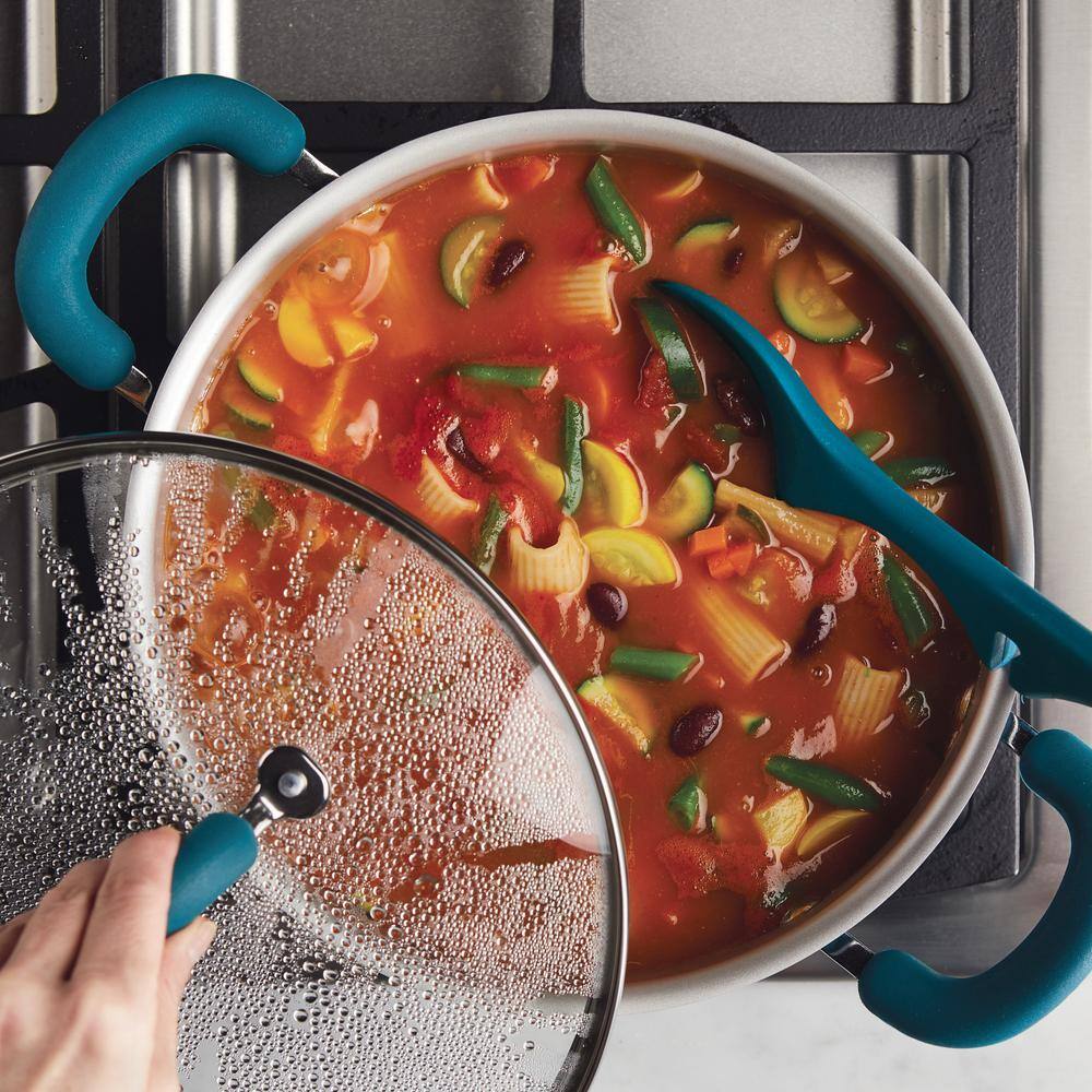 Teal Shimmer Aluminum Nonstick 6-Quart Stockpot with Lid