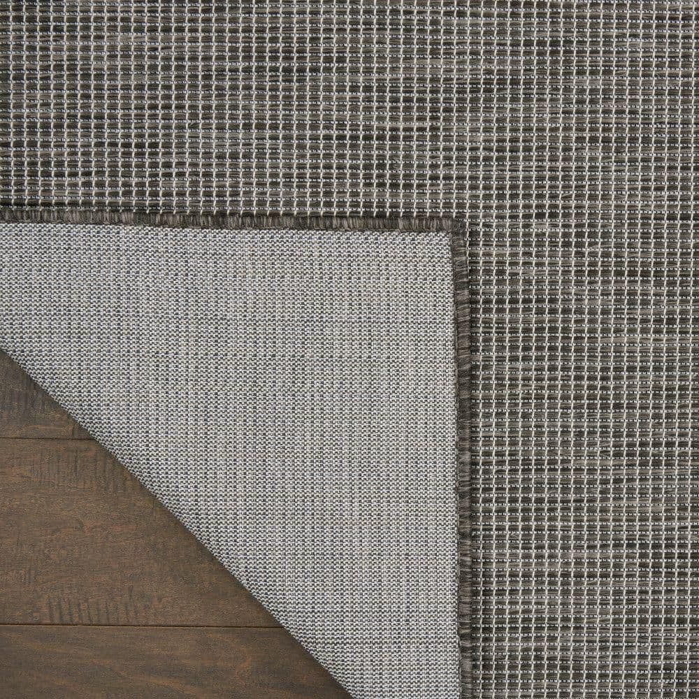 Charcoal 6' x 9' Solid Synthetic Flat Woven Rug