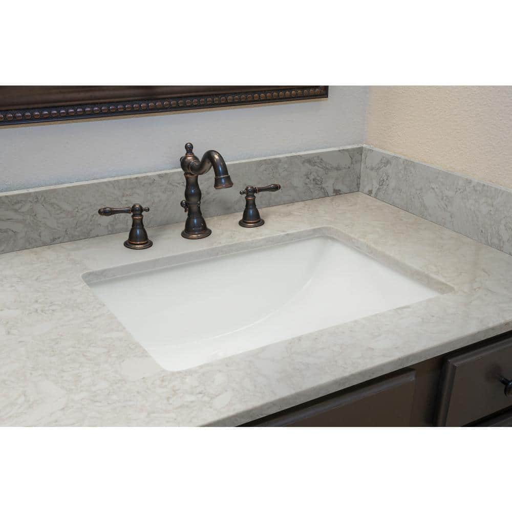 49 in. Drifting Fog Marble Vanity Top with White Undermount Sink