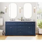 Home Decorators Collection Fremont 32 in. W x 22 in. D x 34 in. H Single  Sink Freestanding Bath Vanity in Navy Blue with Gray Granite Top  TJ-FTV3222BLU - The Home Depot