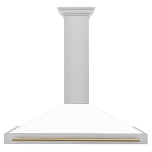 Autograph Edition 48 in. 400 CFM Ducted Vent Wall Mount Range Hood in Fingerprint Resistant Stainless & White Matte