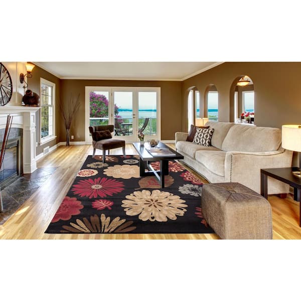 Jewel Kaleidoscope Black 4 ft. x 6 ft. Area Rug