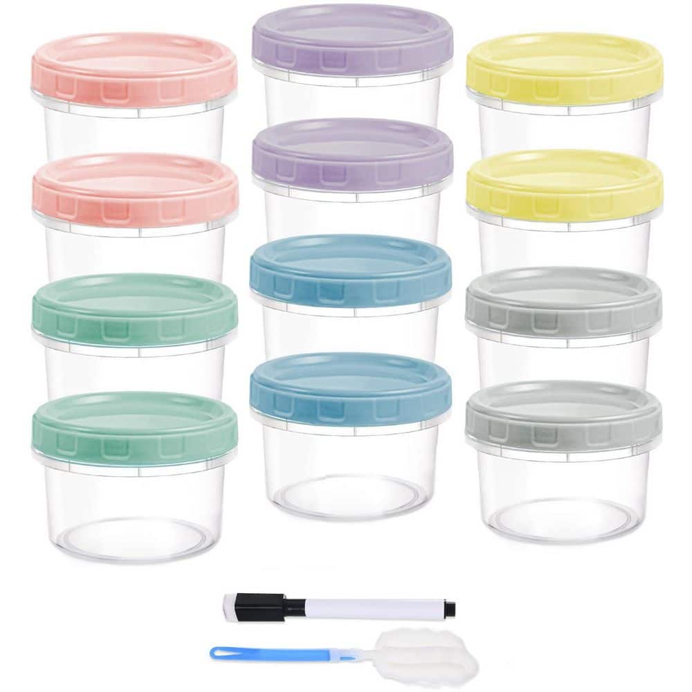 8 oz. Clear Plastic Food Storage Containers with Lids Reusable Freezer Safe Microwave Dishwasher 12-Pack price history on PriceWatchPro