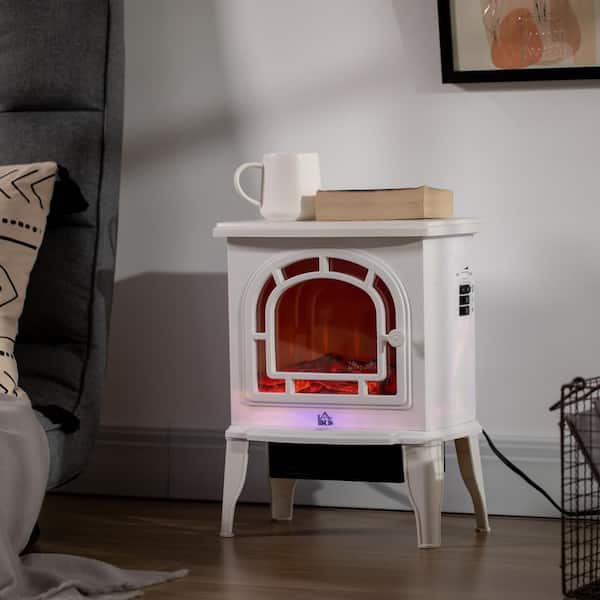 Ahfiwaso 750W 1500-Watt White Electric Fireplace Tower Infrared