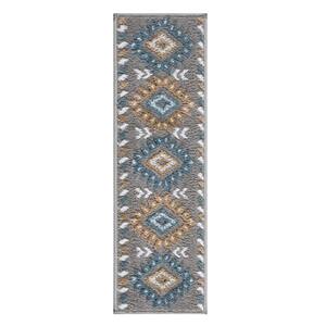 Traditional Collection Teal 9 in. x 28 in. Polypropylene Stair Tread Cover (Set of 4)