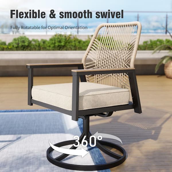 Outdoor Patio Dining Sets LOKATSE HOME 2-Piece Swivel Sling Chair