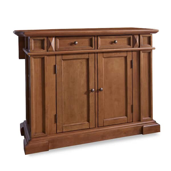 HOMESTYLES Americana Distressed Cottage Oak Kitchen Island With Drop Leaf