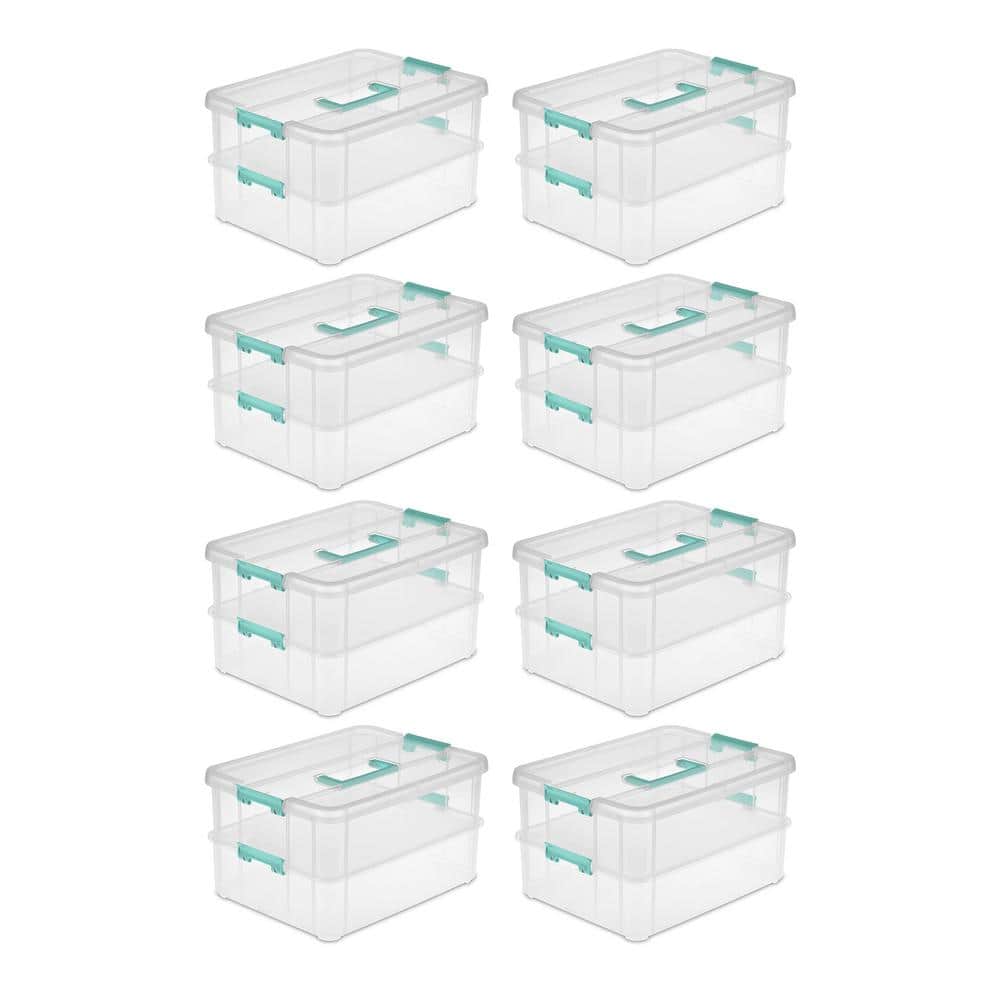 Convenient Home 15.5 qt. 2-Tier Layer Stack Carry Storage Box in Clear (8-Pack) price history on PriceWatchPro