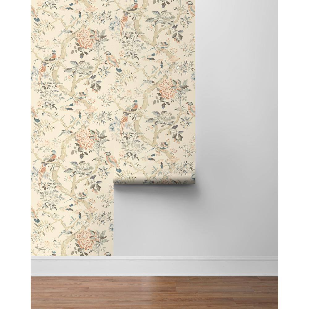 Menara Shell Pink Floral Self-Adhesive Vinyl Wallpaper