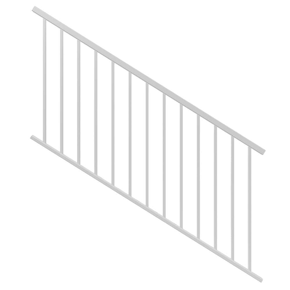 Pegatha Contemporary 6 ft x 36 in. White Fine Textured Aluminum Stair ...