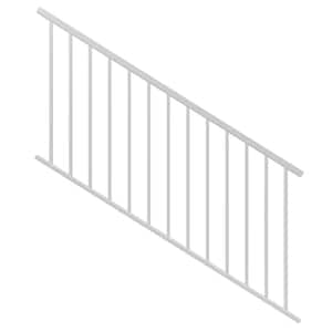 Contemporary 6 ft x 36 in. White Fine Textured Aluminum Stair Rail Kit